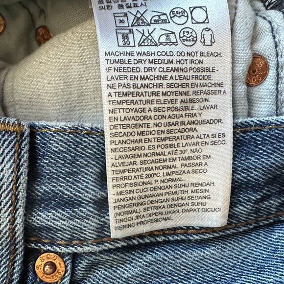 Vintage Levi's 501 Button Fly Distressed Denim Straight Leg Jeans Mens 36X30 - Picture 16 of 16